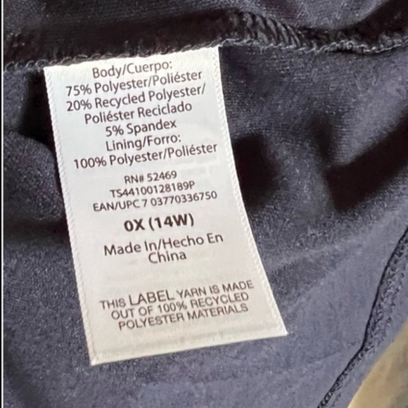 PLUS - TERRA & SKY Blue Pattern Chic Mesh Crewneck Top NWT - Picture 11 of 13